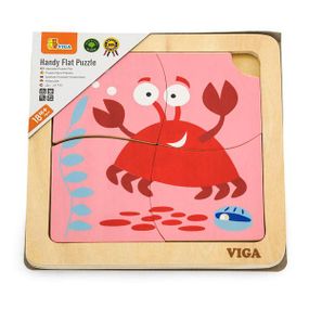 Дерев'яний міні-пазл Viga Toys Крабик, 4 ел. (50146)