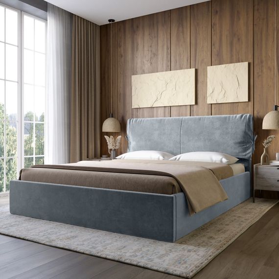 Двоспальне ліжко з м`яким узголів`ям LION Порто Парадіз 92 160х200 см (LION-041748)