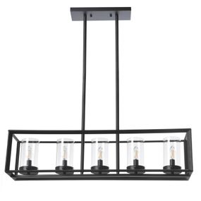 Люстра подвесная лофт свеча E14 40W BK (BL-387S/5)