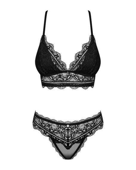 Комплект з трусиками Obsessive Renelia set Чорний L/XL | Зображення 5