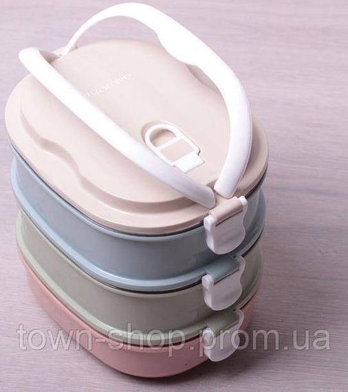 Ланч-бокс Kamille Food Box 3 емкости по 700мл, 20х14.5х18.5см KM-2126 | Зображення 1
