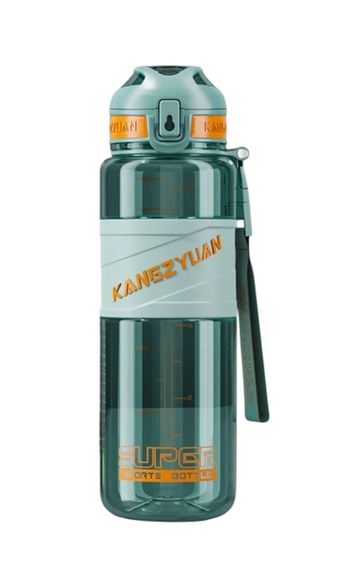 Спортивная бутылка для воды KANGZYUAN 700 мл Зеленая, Tritan (BPA Free), ударопрочная с ремешком | Зображення 1