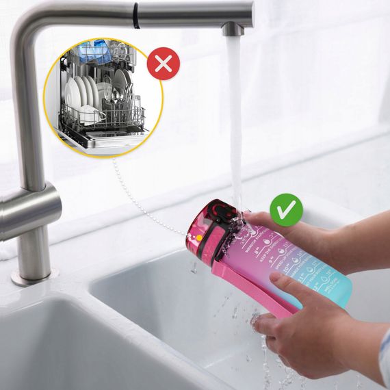 Пляшка для води спортивна 4FIZJO 500 мл 4FJ0628 Pink/Sky Blue (P-5905973400749) | Зображення 6