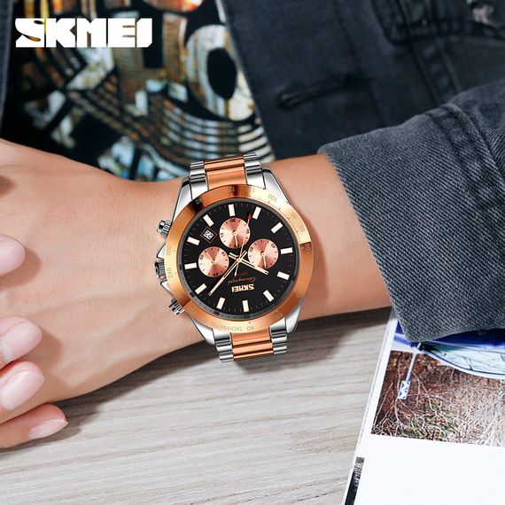 Чоловічий годинник Skmei 9259RGBK Rose Gold-Black | Зображення 2