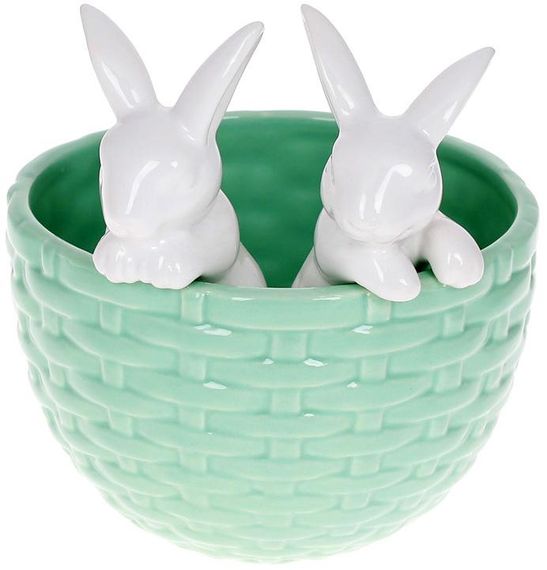Вазон декоративний Banny in a basket Mint 14х13.5х15см
