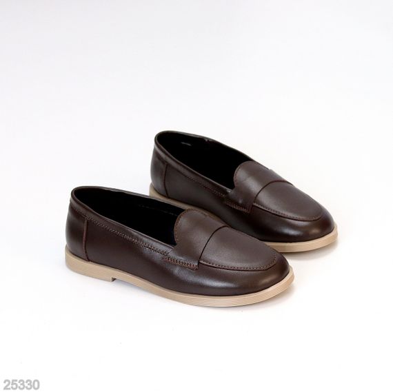 Класичні шкіряні лофери колір гіркий Шоколад виробництво Україна | Зображення 4