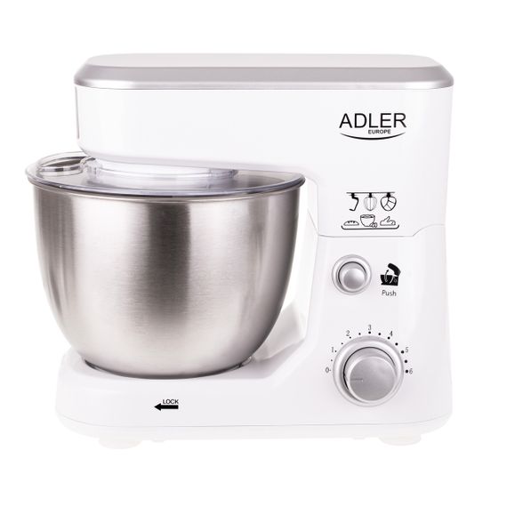 Планетарный миксер тестомес Adler AD 4216 с чашей 4 л, кухонный миксер для теста 1000 Вт | Зображення 4
