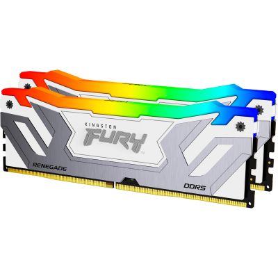 Модуль памяти для компьютера DDR5 48GB (2x24GB) 8400 MHz Renegade RGB White/Silver Kingston Fury (ex.HyperX) (KF584CU40RWAK2-48) | Зображення 2