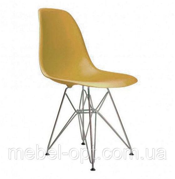 Стілець Eames DSR Chair золотистий пластик, хромовані ноги, дизайн Charles & Ray Eames | Зображення 3