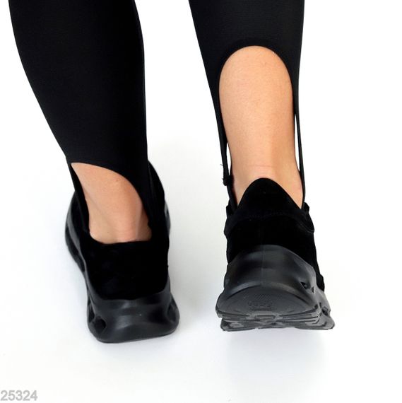 Молодежные дизайнерские черные кроссовки натуральная замша | Зображення 6