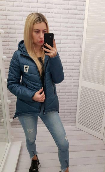 Жіноча демісезонна куртка з емблемою, арт.210/7, пляшка | Зображення 1