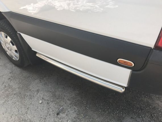 Боковые трубы за задним колесом (2 шт, нерж) Короткая база, 60мм для Mercedes Sprinter 2018-2024 гг | Зображення 1