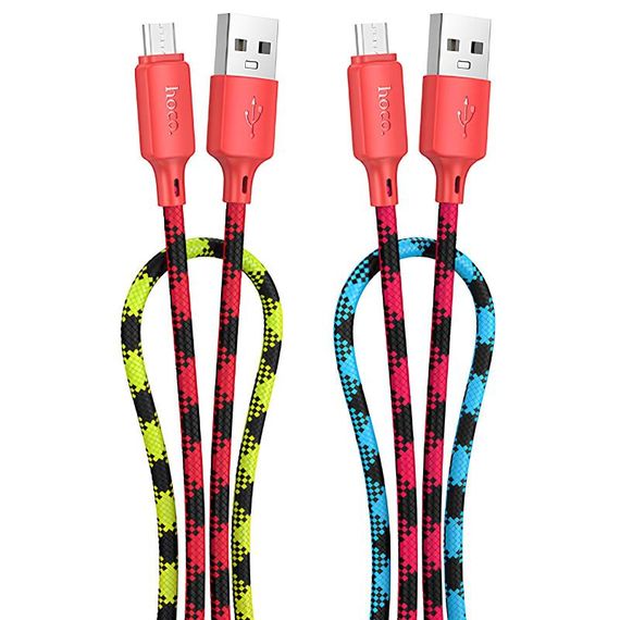 Дата кабель Hoco X116 Meridian USB to MicroUSB 2.4A (1m) Gradient Red Mix