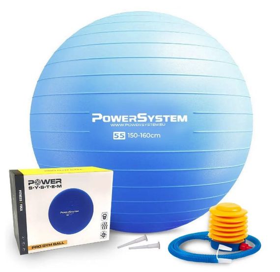 М'яч для фітнесу (фітбол) Power System PS-4011 Ø55 cm PRO Gymball Blue (PS-4011_55cm_Blue)