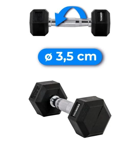 Гантель шестигранна Thunder 2,5 кг (HEXAGONAL-DUMBBELLS-2,5KG) | Зображення 4