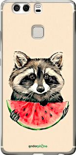 Чохол на Huawei P9 Plus Єнотик з кавуном "4605u-300-2448"