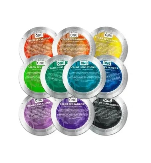 Набір презервативів латексних One Color Sensation силіконовим мастилом салатового кольору (ціна за 5 шт) Sex Aura | Зображення 1