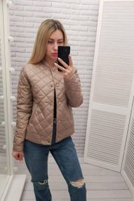 Куртка з ефектом стьобання, арт.310, кава з молоком