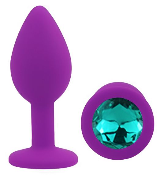 Силіконова анальна пробка EGZO - Silicone Purple Round Plug Marine, size S Sex Aura | Зображення 1