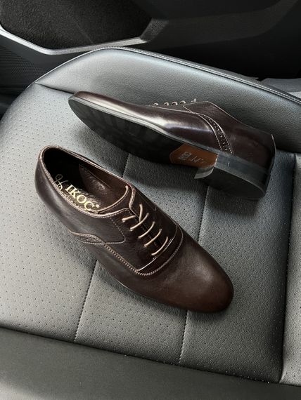 Коричневі шкіряні туфлі 41 розмір | Зображення 2