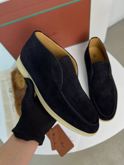 Лофери Loro Piana Open Walk чорного кольору ob437 | Зображення 3