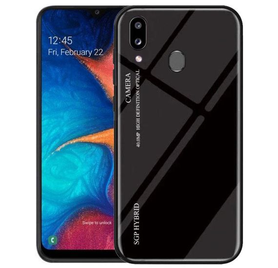 Чехол-бампер Primolux Gradient Glass для Samsung Galaxy A40 2019 (SM-A405) - Black