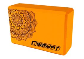 Блок для йоги EasyFit EVA з помаранчевим малюнком (EF-1819-O)