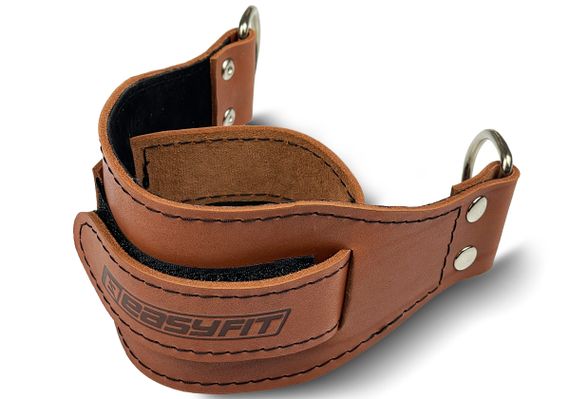 Манжета EasyFit F9 коричнева для тяги на тренажері (шкіра) (EF-LGSTR-F9-BR)