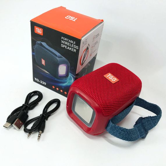 Портативна Bluetooth колонка TG339 5W з RGB підсвічуванням, Гучна блютуз колонка. Колір: червоний | Зображення 9