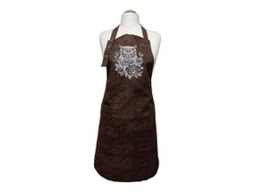Фартук женский для готовки с вышивкой сова ONESIZE коричневый 00136