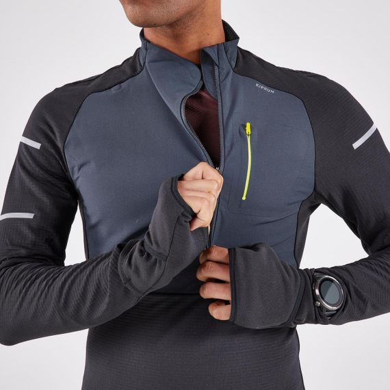 Футболка з довгими рукавами чоловіча KIPRUN Run 500 для бігу чорна - M. | Зображення 3