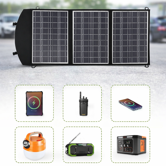 Складна Сонячна Панель 100w / Портативна сонячна панель на 3 секції USB 100W | Зображення 1