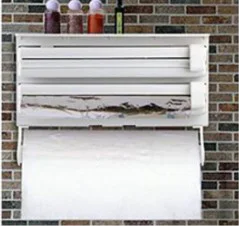 Кухонный тройной держатель Triple Paper Dispenser 3 в 1 для бумажных полотенец пищевой пленки и фольги | Зображення 5