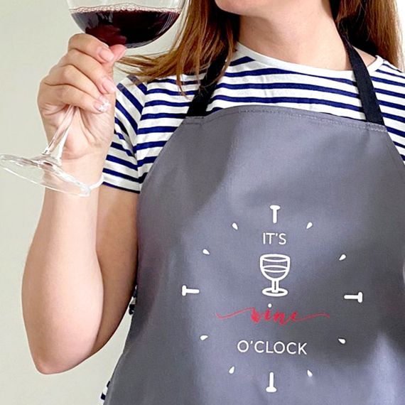 Фартух з написом It's wine o'clock 75х51 см (FRT_23J001)