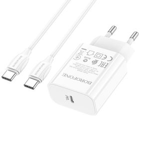 СЗУ Borofone BA65A Single port PD20W + Type-C + Type-C Белый