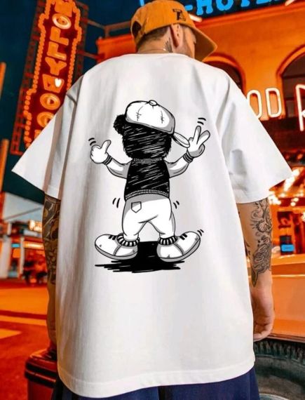 Футболка мужская с принтом повседневная S Белая