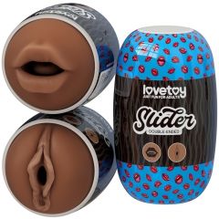 Мастурбатор - Slider Double-Ended Masturbator Mouth and Vagina Brown