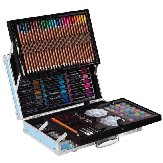 Детский набор для рисования в чемодане, 145 предметов, Голубой / Художественный набор для творчества / Набор | Зображення 6