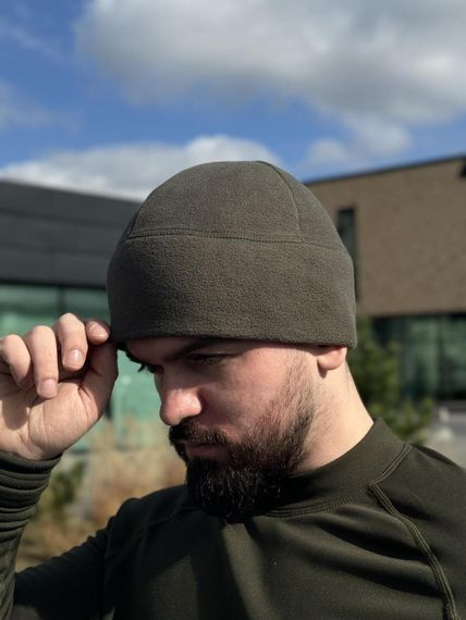 Шапка фліс олива Military