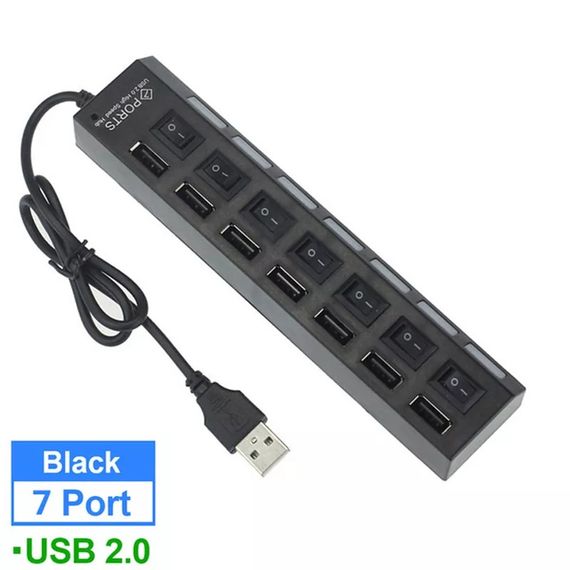 USB 2 на 7 портів зарядний пристрій для смартфона планшета павербанка | Зображення 3