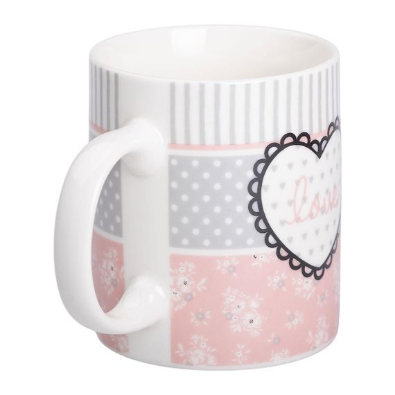 Чашка фарфоровая 400 (мл) чашка для кофе и чая з надписью и сердцем Lugi RX-N240143PKV | Зображення 1