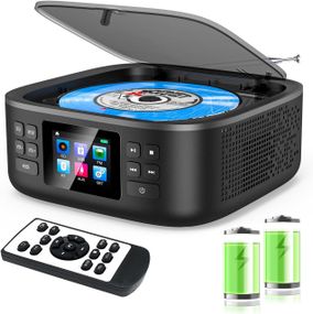 CD-плеєр портативний, програвач компакт-дисків з Bluetooth FM-радіо, стереодинаміками, пультом з акумулятором 3000 мАгод