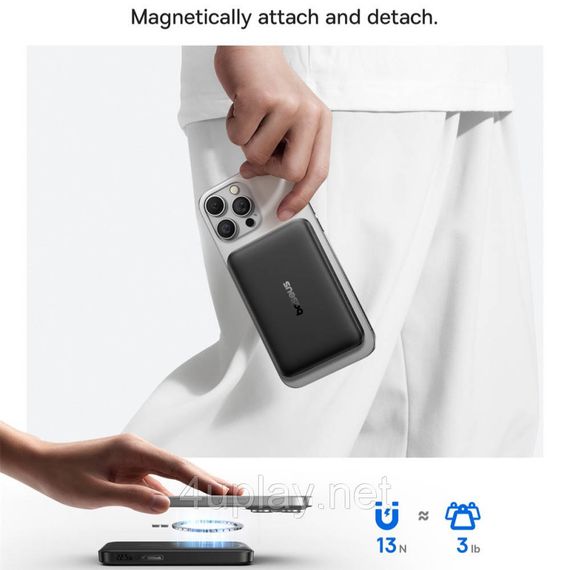 Беспроводной магнитный повербанк Baseus EnerFill FM12 Qi2 Magnetic Power Bank 22.5W 10000mAh Black | Зображення 7