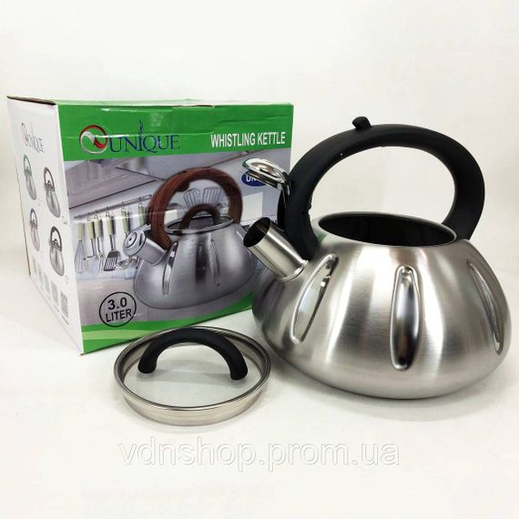 Чайник со свистком с удобной нейлоновой ручкой, Качественный чайник из нержавеющей стали со свистком XT-88 | Зображення 7