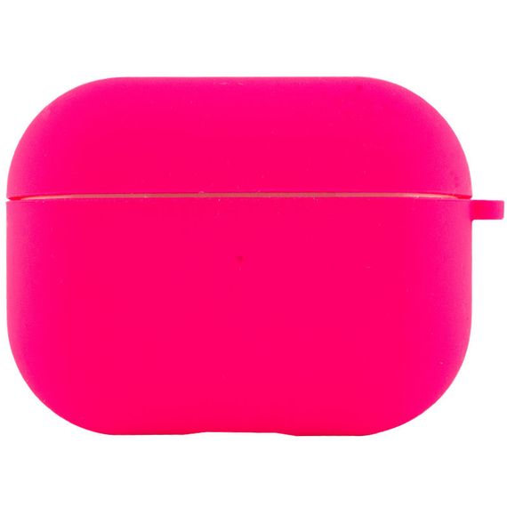Силиконовый футляр с микрофиброй для наушников Airpods Pro Розовый / Barbie pink | Зображення 1
