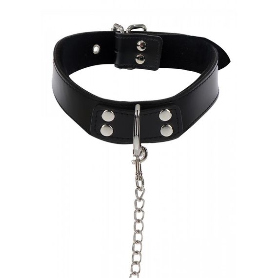 Нашийник широкий з повідцем Taboom Luxury Bondage Essentials чорний Sex Aura | Зображення 2