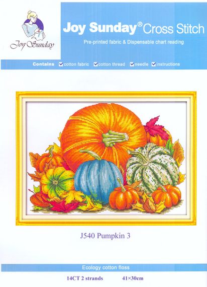 Набір для вишивання хрестиком за нанесеною на канву схемою "Pumpkin 3". AIDA 14CT printed 41*30 см | Зображення 1
