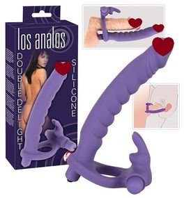 Насадка для двойного проникновения с виброкольцом Los Analos Double Delight Sex Aura