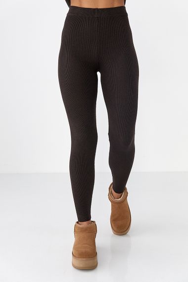 Жіночі трикотажні лосини - коричневий цвет, ONE SIZE (є розміри)