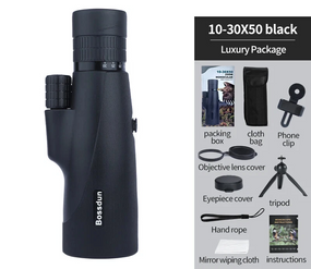 Bossdun 10-30x50 HD Monocular — монокуляр із зумом для туризму, риболовлі та спостереження